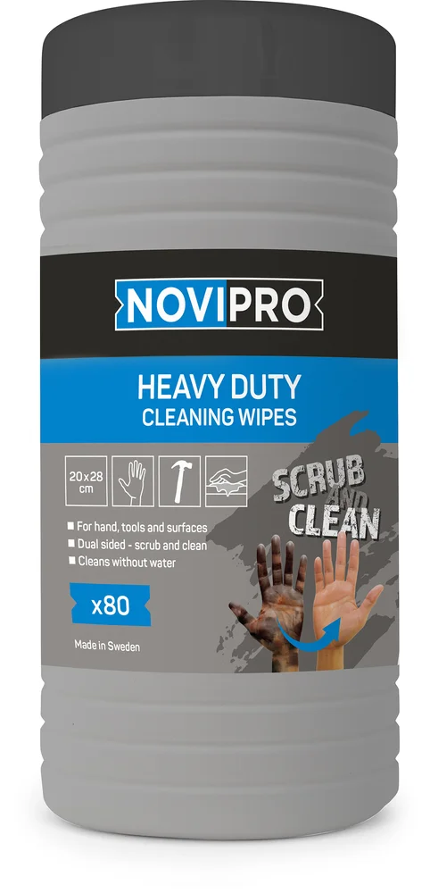 Novipro wipes heavy duty 80 stk med skrubb og vask v:6475421