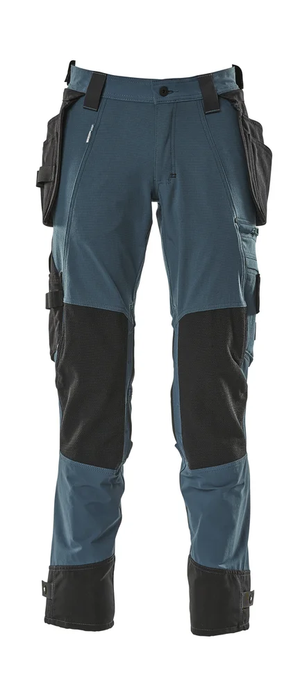 Bukse advanced 17031 petrol 82c54 avtakbare hengelommer, stretch v:6477701