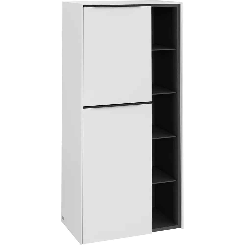 V&B SUBWAY 3.0 SIDESKAP 57X120 VENSTRE PURE WHITE HÅNDTAK I VOLCANO BLACK v:7915245
