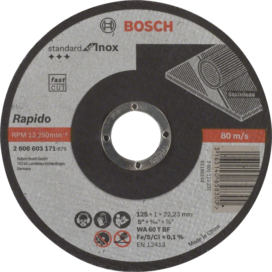 Kappeskive inox 125×1,0mm std v:9865356 Kappeskive inox 125×1,0mm std v:9865356