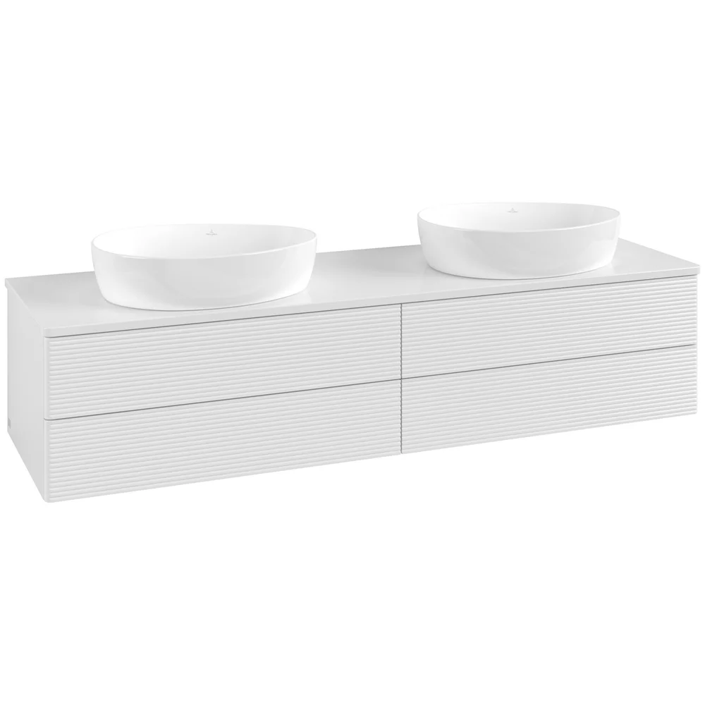 V&B ANTAO SERVANTSKAP 4 SKUFFER RILLET 1600X360X500 FOR 2 SERV. U/KRANHULL HVIT v:6905607