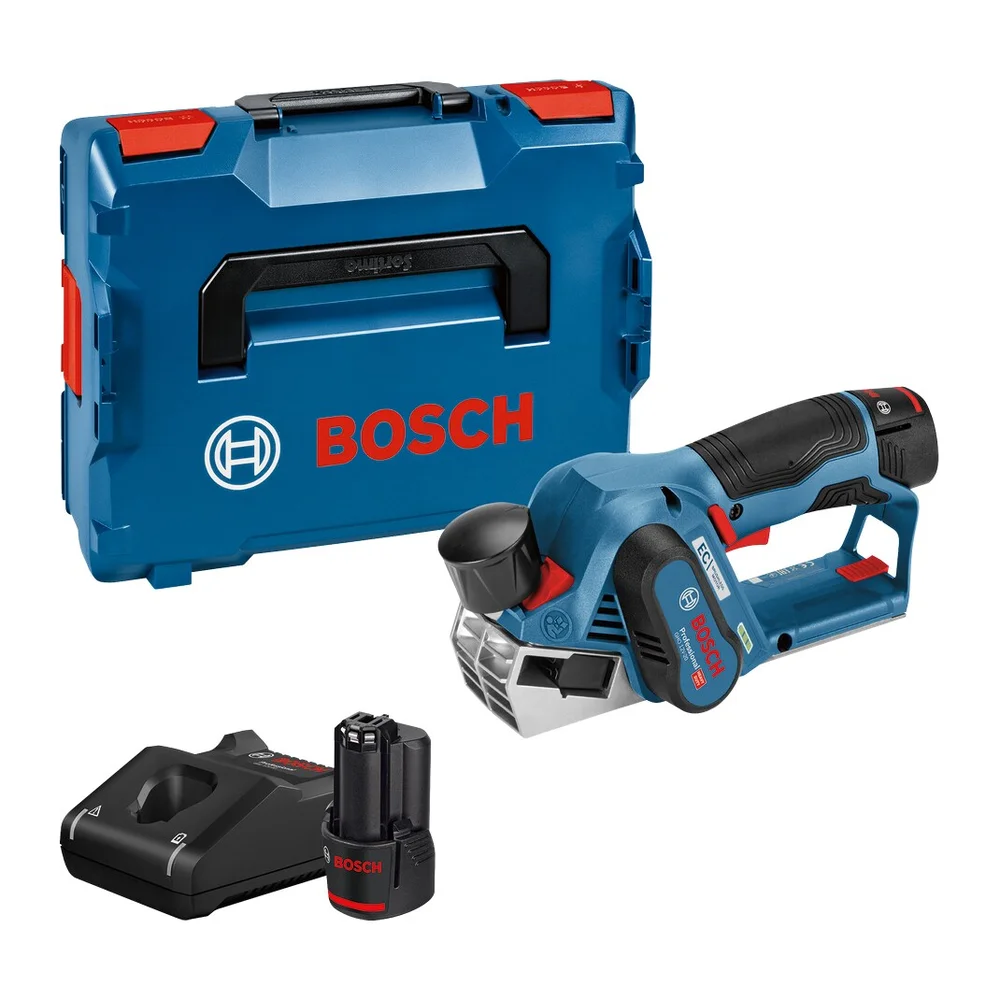 Bosch Elektrisk høvel GHO 12V-20, inkl. 2 stk 3,0Ah-batterier & lader i L-BOXX. v:8333701