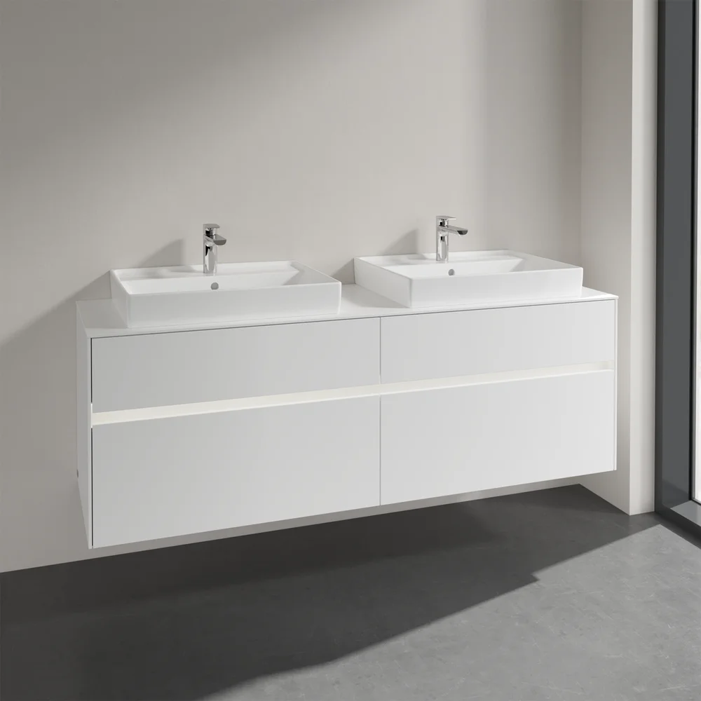 VILLEROY & BOCH COLLARO SERVANTSKAP 160 M/LYS FOR 2STK SERVANT 60 CM M/4 SKUFFER HVIT MATT v:1624209