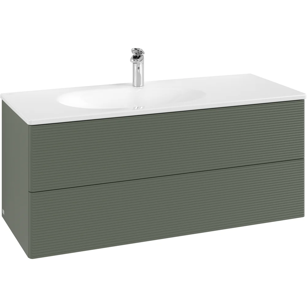 V&B ANTAO SERVANTSKAP 2 SKUFFER RILLET 1188X504X493 VENSTRE M/LYS GRØNN v:5713499