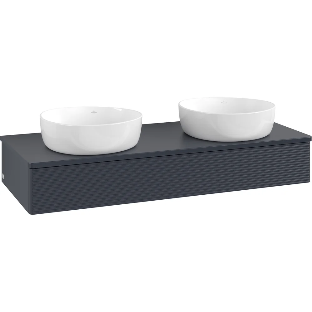 V&B ANTAO SERVANTSKAP 1 SKUFF RILLET 1200X190X500 FOR 2 SERV. U/KRANHULL M/LYS BLÅ v:4098245