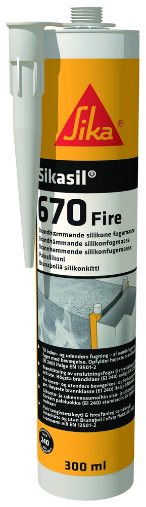 Sika Brannvernsilikon, Sikasil-670 Fire, 300 ml v:2027650 Sika Brannvernsilikon, Sikasil-670 Fire, 300 ml v:2027650