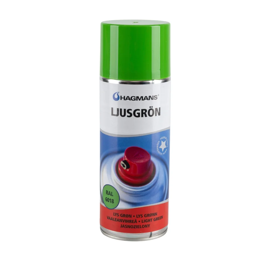 Hagmans Dekkmaling lysgrønn RAL 6018, 400 ml v:3570342 Hagmans Dekkmaling lysgrønn RAL 6018, 400 ml v:3570342