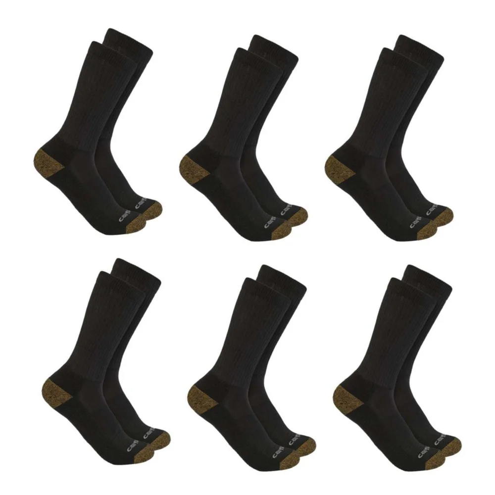 Carhartt Sokker, Crew, 6-pakning, Svart v:6325404 Carhartt Sokker, Crew, 6-pakning, Svart v:6325404