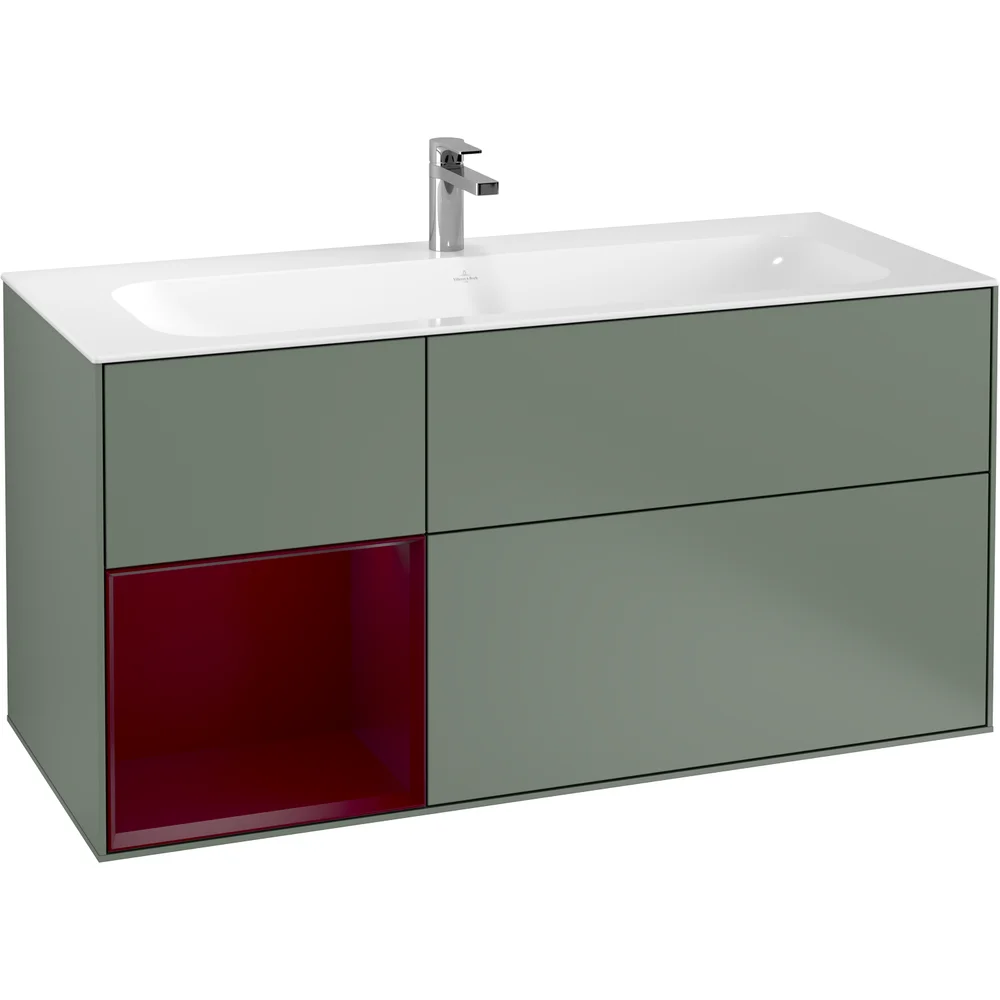 V&B FINION SERVANTSKAP 120 OLIVEN MATT LAKK M/LYS, VENSTRESTILT PEONRØD HYLLE v:9576532
