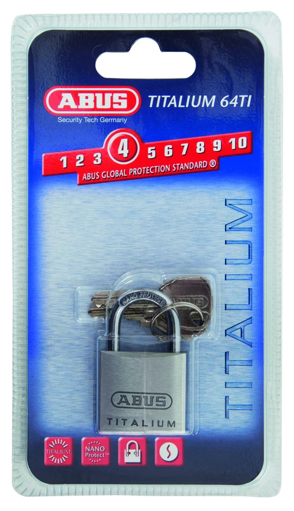 Hengelås 64TI-30B-C titalium rustfri v:5061493 Hengelås 64TI-30B-C titalium rustfri v:5061493