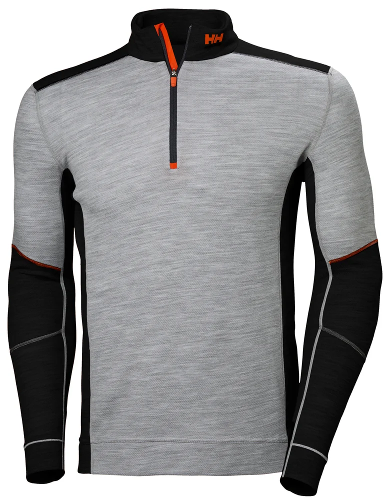 UNDERTRØYE 1/2ZIP 75107 939 GRÅ XL v:2190828