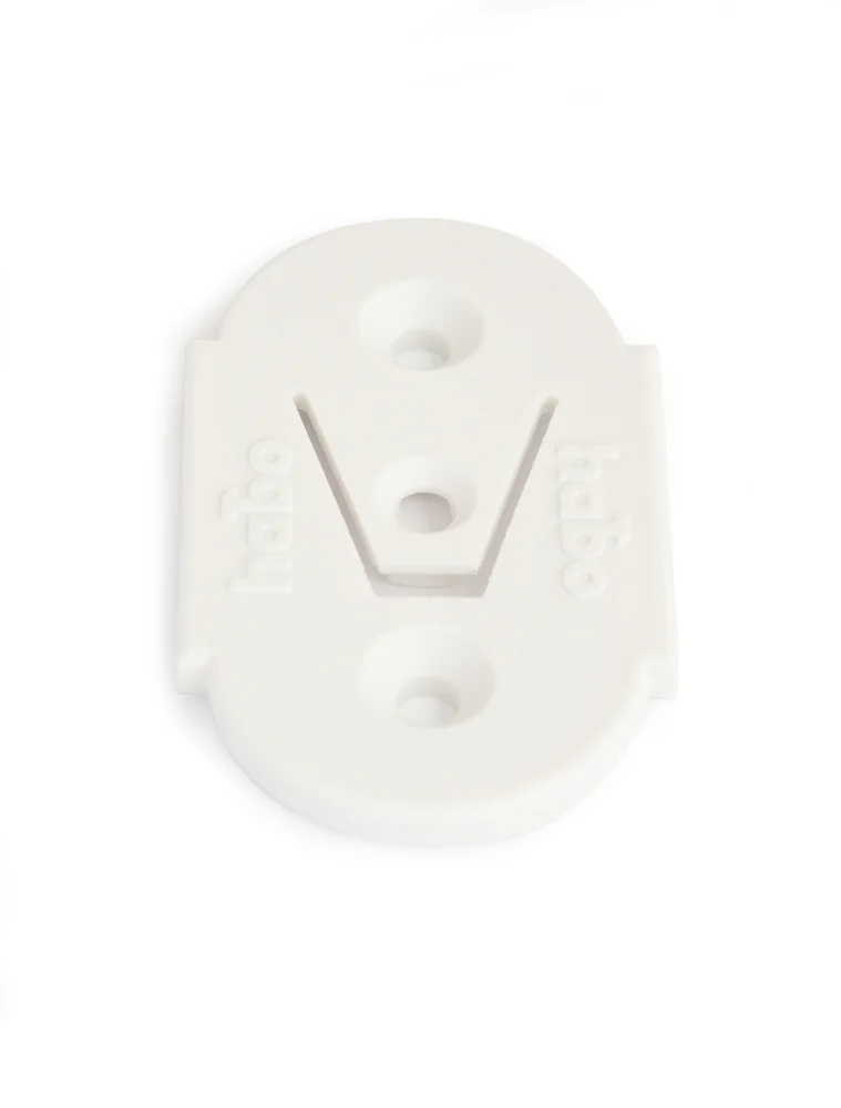 Festeplate 1102 hvit 2 stk | Habo hardplast 65×40 mm til hengsel 2465 v:5800282