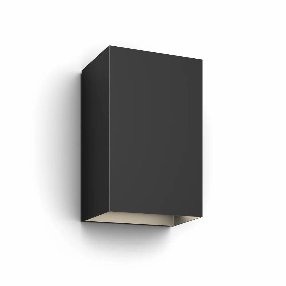 Philips Hue Vegglampe Resonate HUE, opp-/nedlys, utendørs, 2x8W, svart. v:6258324