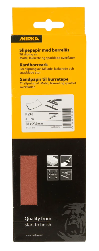 Slipepapir Med borrelås P240 3pk. – Mirka v:2657724 Slipepapir Med borrelås P240 3pk. – Mirka v:2657724