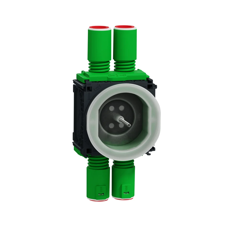 Schneider Electric Apparatboks, Multifix, 32 mm, 4 utganger, kombi Ø16-20, fleksibel, 1m, gjengematet låsering, mørkegrå v:3020191 Schneider Electric Apparatboks, Multifix, 32 mm, 4 utganger, kombi Ø16-20, fleksibel, 1m, gjengematet låsering, mørkegrå v:3020191