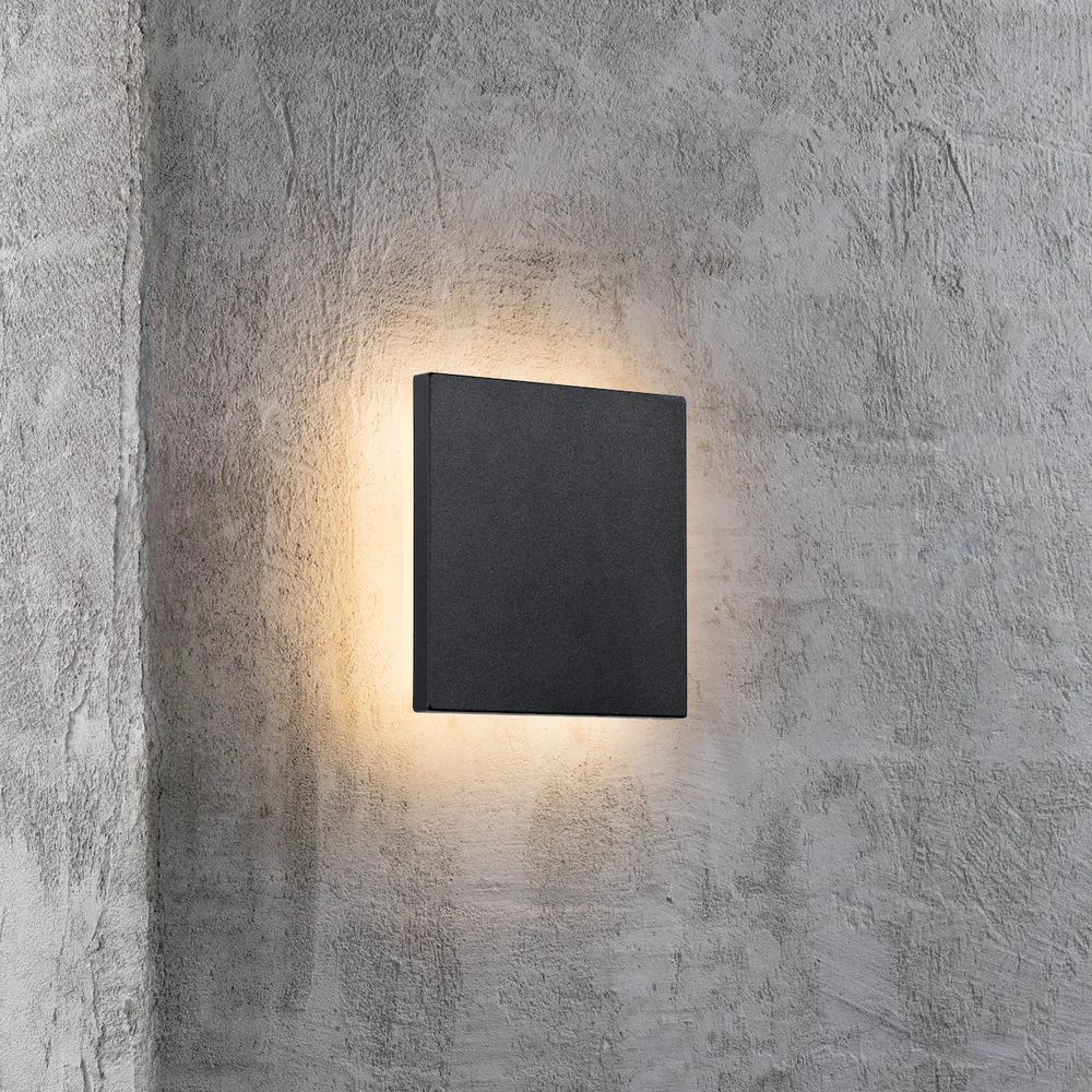 NORDLUX ARTEGO SQUARE VEGGLAMPE, SORT v:3167262
