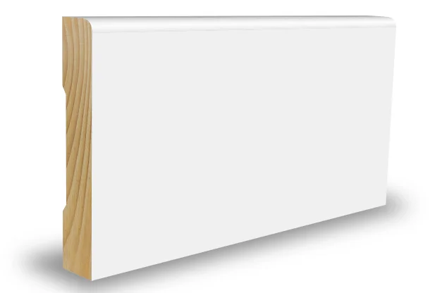 Gulvlist furu rund klassisk hvit S0500-N 12x69x4400 mm v:9227538
