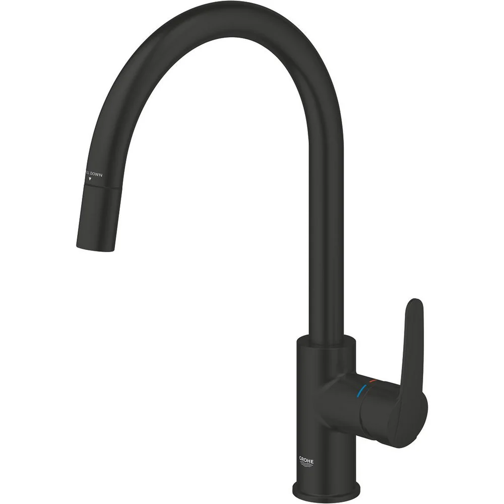 GROHE START CLOVA KJØKKENARMATUR MATT SORT M/UTTREKK v:2933353