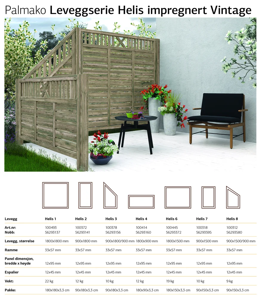 Levegg Helis / Marit 90×180/90 trykkimp vintage v:2565810 Levegg Helis / Marit 90×180/90 trykkimp vintage v:2565810