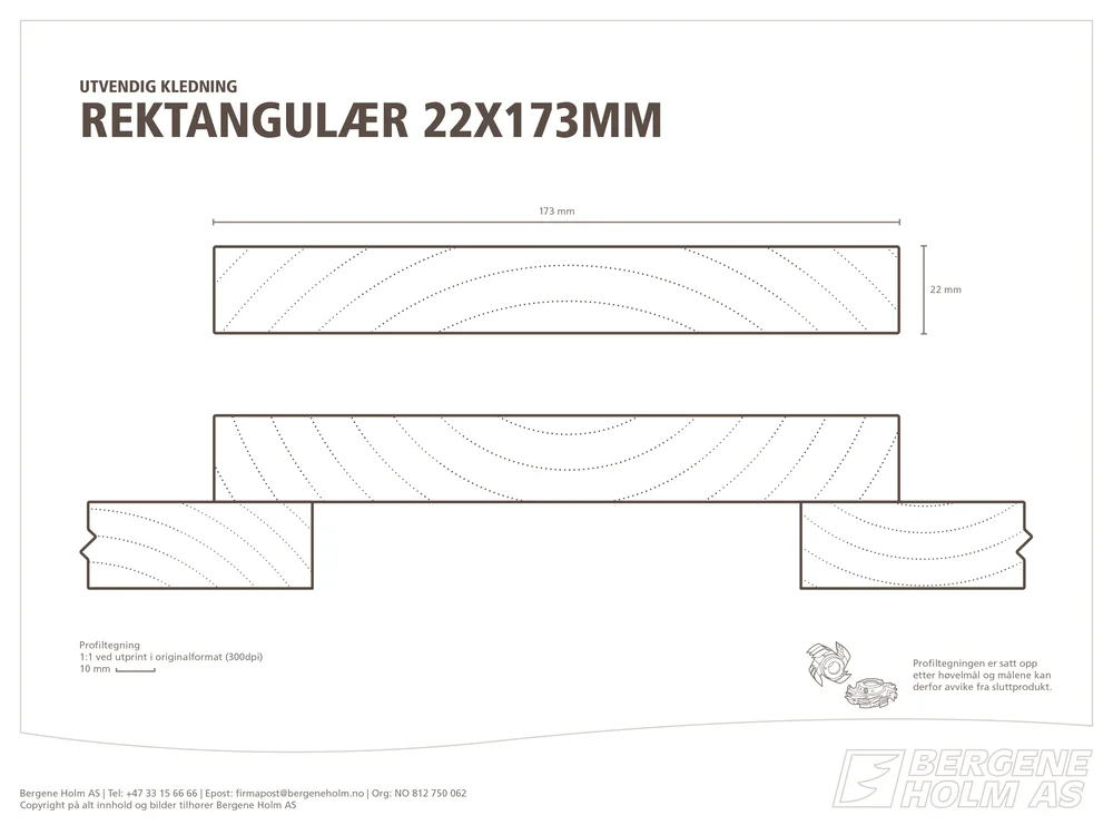 Kledning rektangulær ubehandlet 22×173 mm gran klasse 1 v:9472533 Kledning rektangulær ubehandlet 22×173 mm gran klasse 1 v:9472533