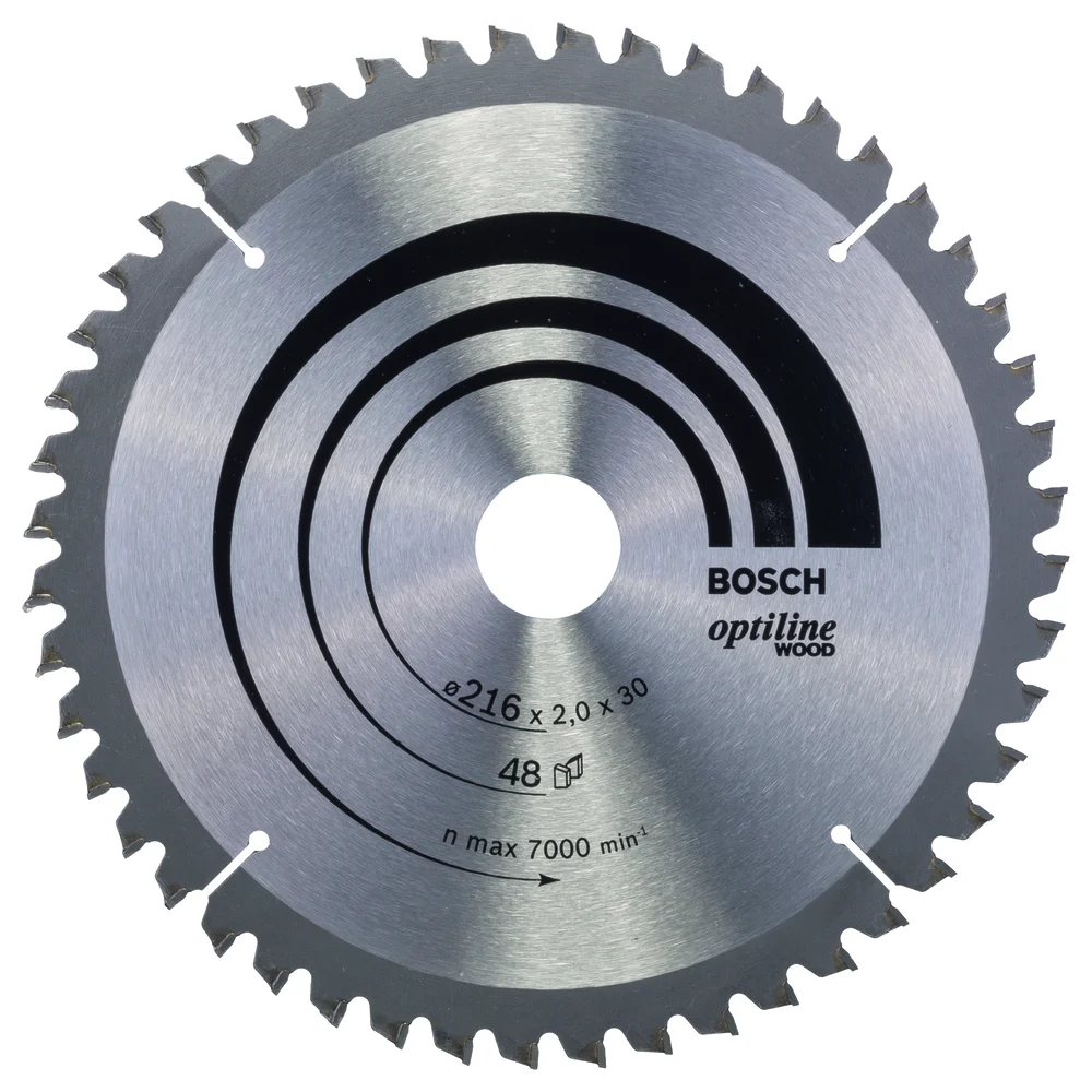 Sirkelsagblad optiline wood ø 216x30 mm 48 tenner -5gr tre v:5426616