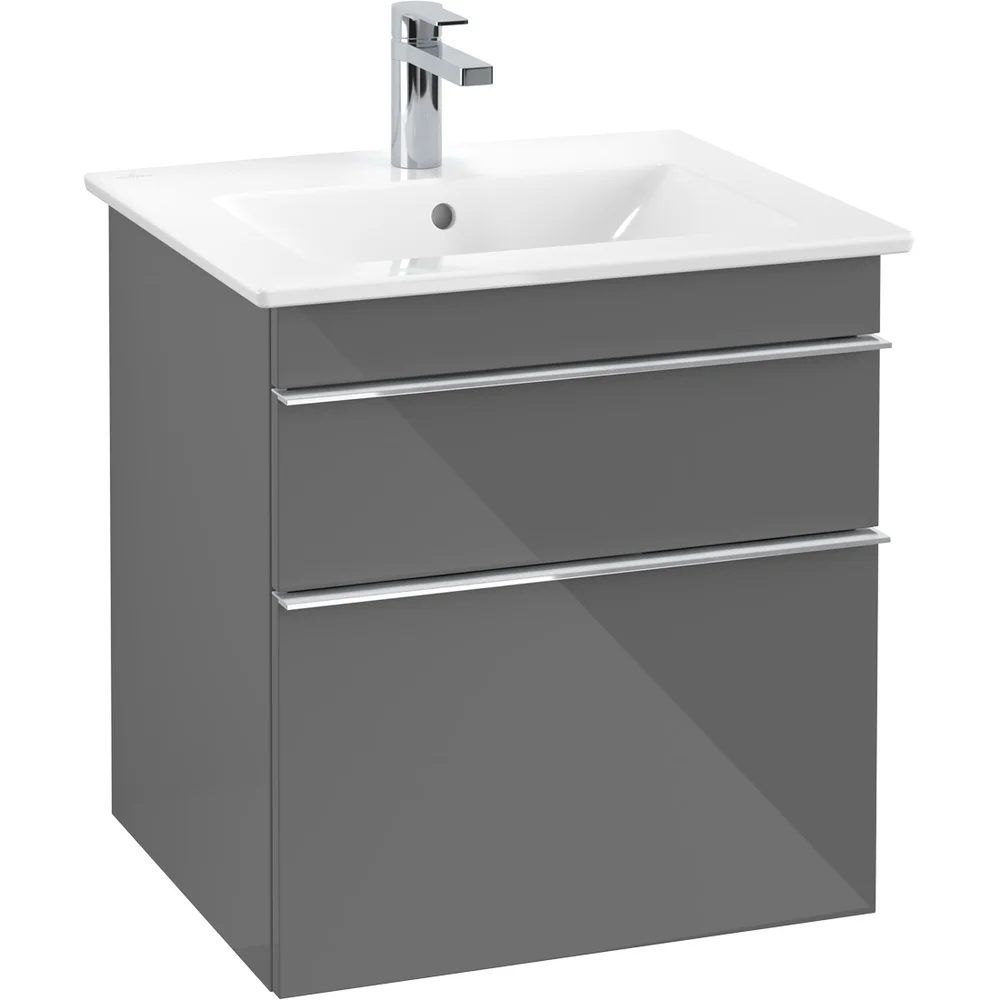 VILLEROY & BOCH VENTICELLO SERVANTSKAP GRÅ HØYGLANS M/2 SKUFFER, 553 X 590 X 477 MM v:6993236