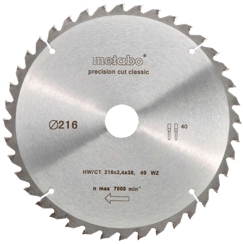 Metabo 216×30 Z40 WZ 5° sagblad v:8019958
