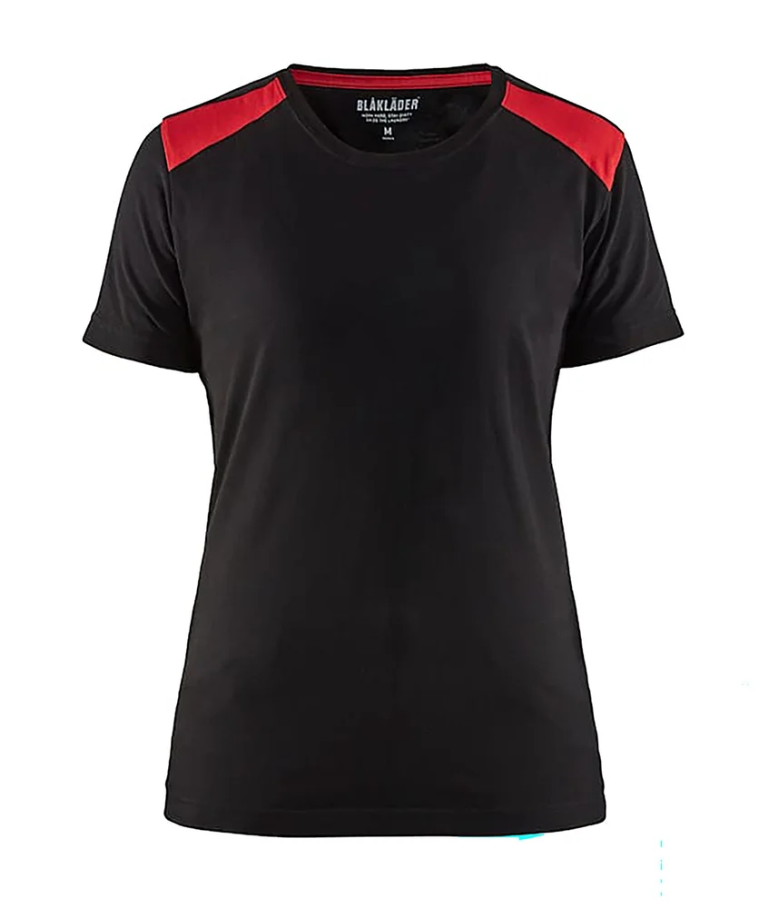 T-SKJORTE 3479 DAME SVART/RØD v:9444086