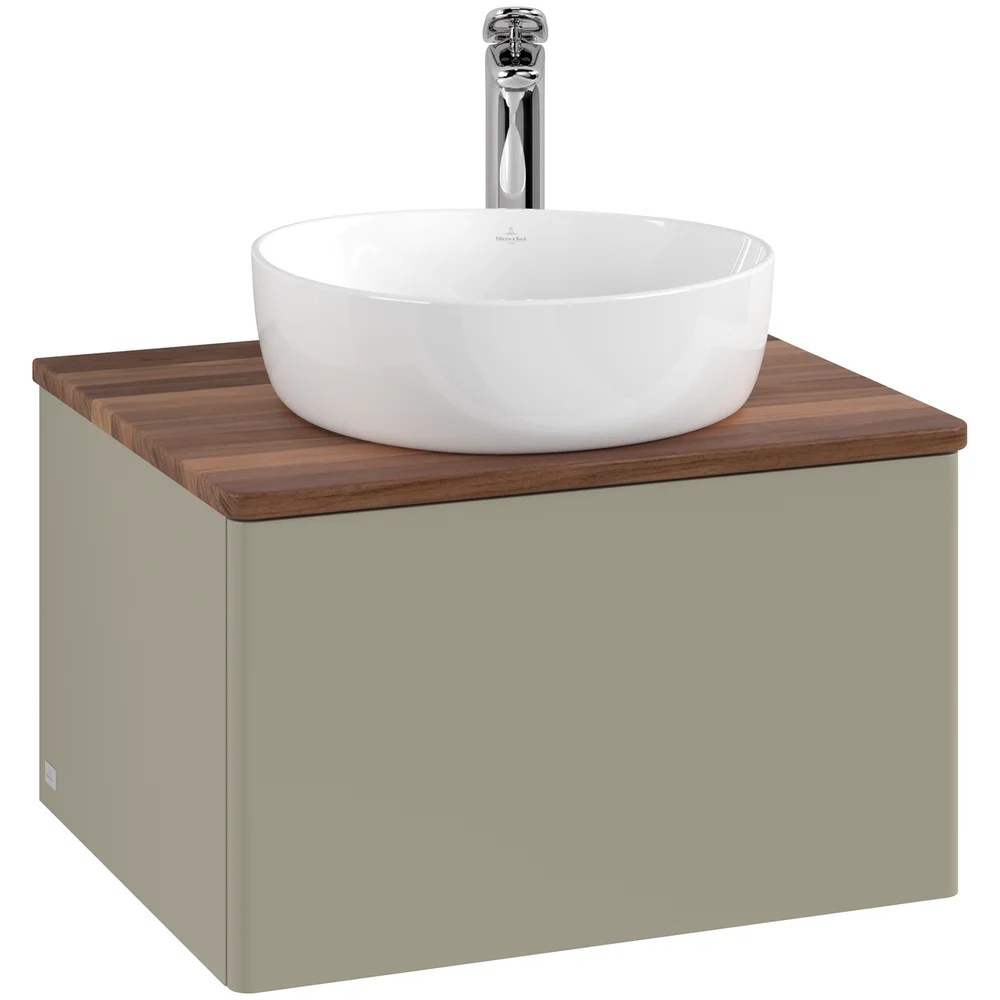 V&B ANTAO SERVANTSKAP 1 SKUFF GLATT 600X360X500 M/KRANHULL STENGRÅ/VALNØTT v:1034307