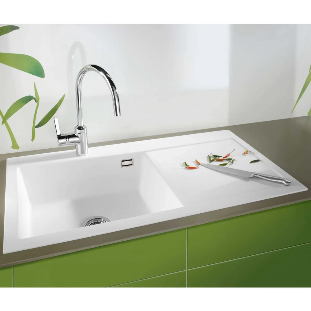 LAVABO MERA 100 SL KERAMIKK KJØKKENVASK HVIT M/KROM BUNNVENTIL v:6215825 LAVABO MERA 100 SL KERAMIKK KJØKKENVASK HVIT M/KROM BUNNVENTIL v:6215825
