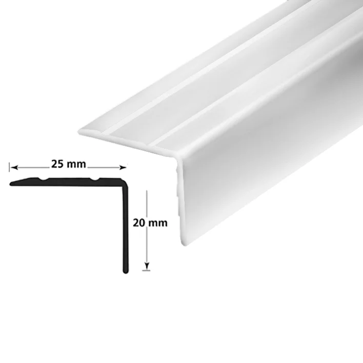 Trappenese nr 9.1 borret m/skruer 2 meter sølv blank v:6030255