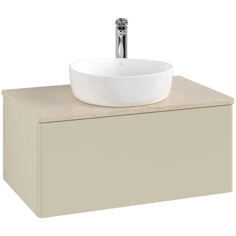 V&B ANTAO SERVANTSKAP 1 SKUFF GLATT 800X360X500 M/KRANHULL SILKEGRÅ/CRÉME v:4885623