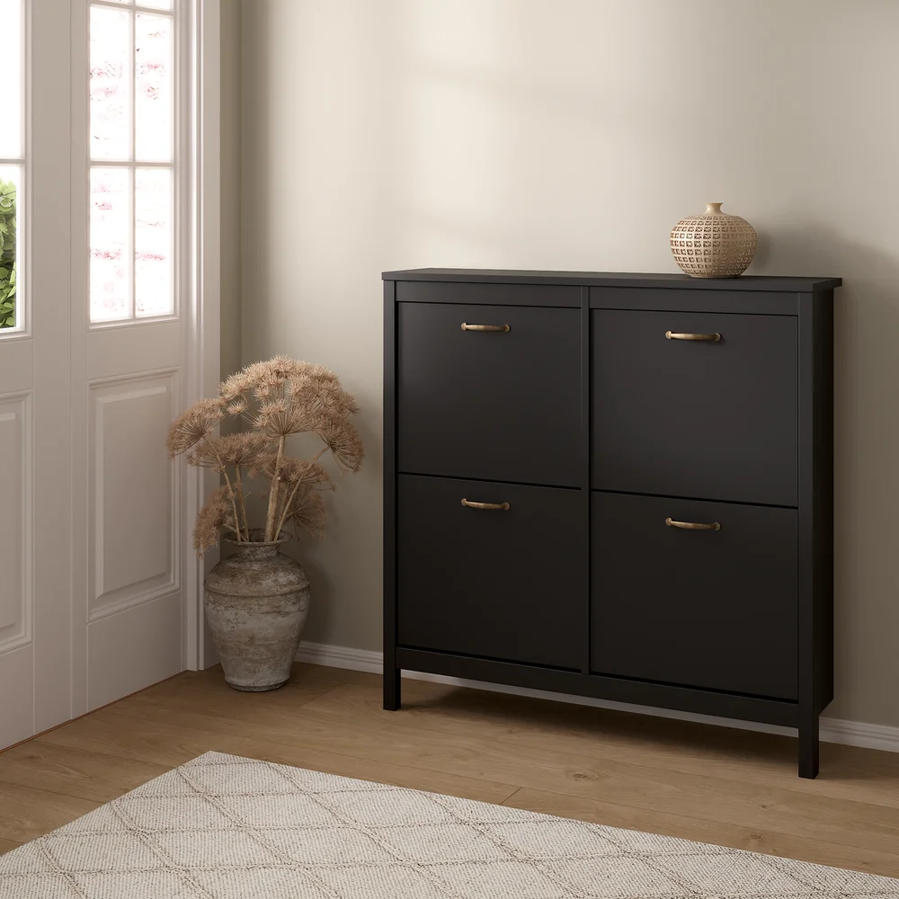 LIND LEONA SKOSKAP SORT 4 DØRER 103X25X103 v:6722884
