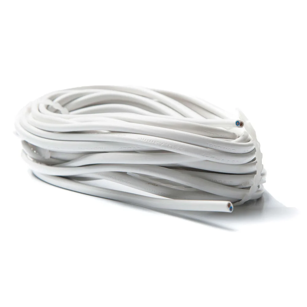 Egant Lampettledning 2×0.75 5 m Hvit v:7230368