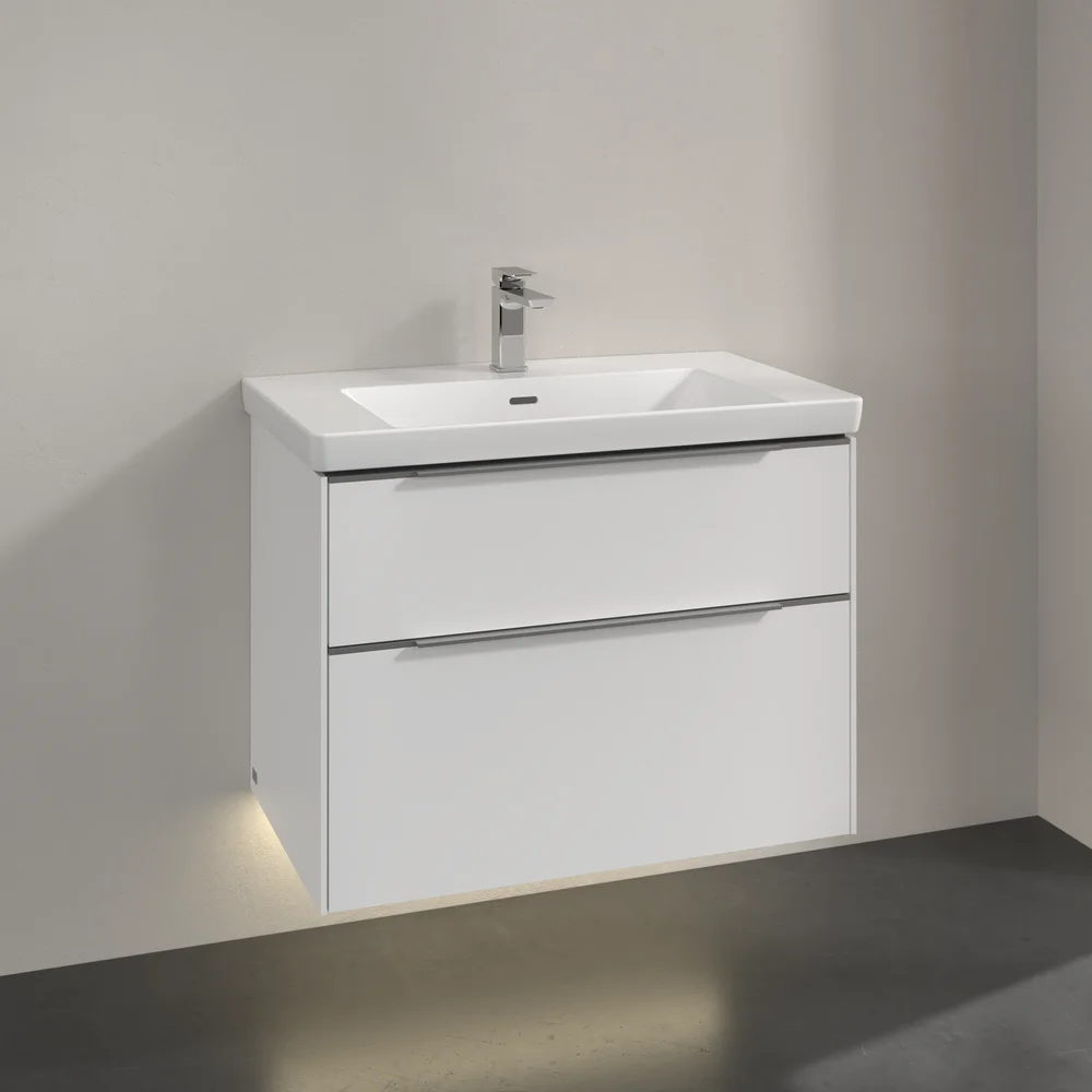 V&B SUBWAY 3.0 SERVANTSKAP 77X57 PURE WHITE M/LYS HÅNDTAK I KROM v:7895796