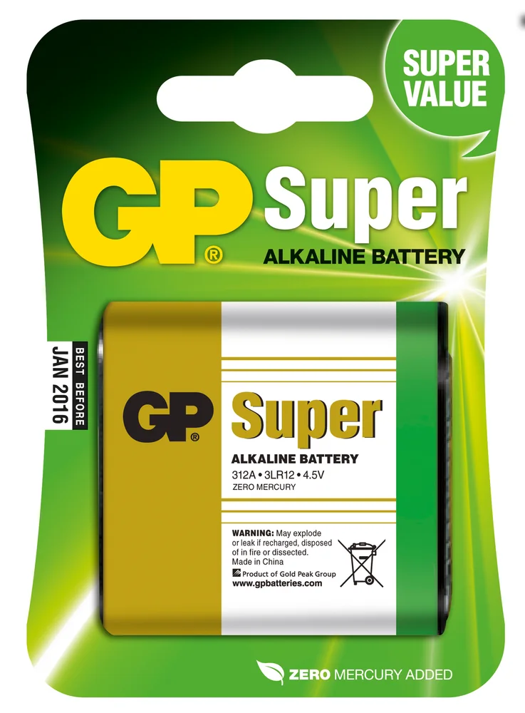 BATTERI ALKALISK 4,5V/3LR12 GP v:4046412 BATTERI ALKALISK 4,5V/3LR12 GP v:4046412