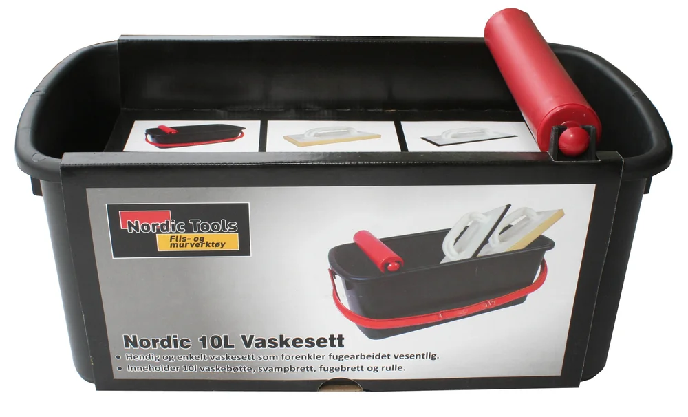 Vaske-/fugesett NT 10 liter m/ svamp og fugebrett v:3338304 Vaske-/fugesett NT 10 liter m/ svamp og fugebrett v:3338304