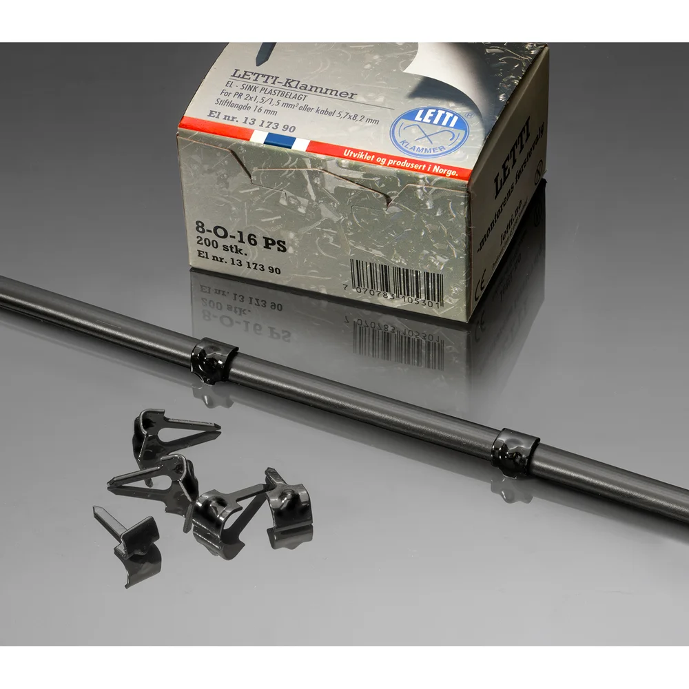 LETTI-KLAMMER 8-O-16 PS PR2X1,5 SORT 200 STK v:4042011