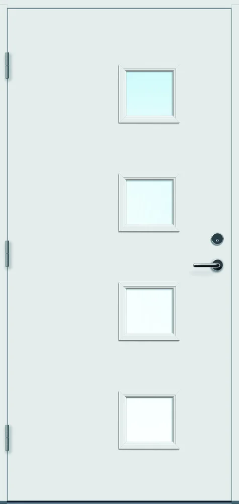 Ytterdør 90x210 Runde med glass hvit venstre v:9381648