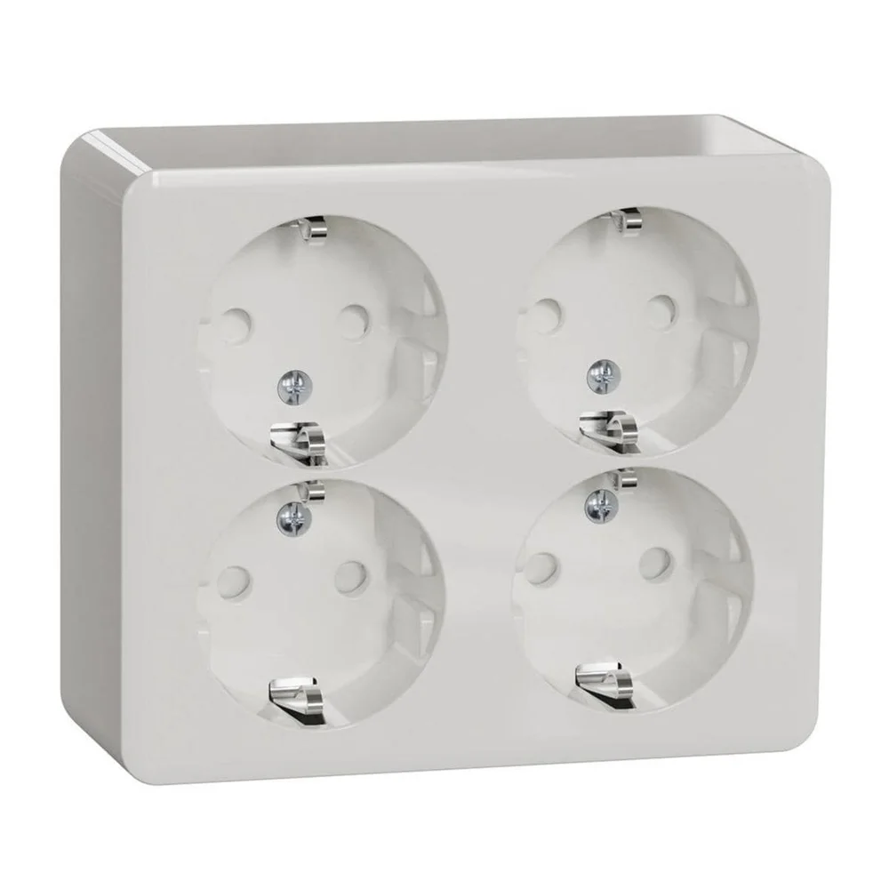 Schneider Electric Veggdok Utv 4-Veis Jord Hvit v:3443397