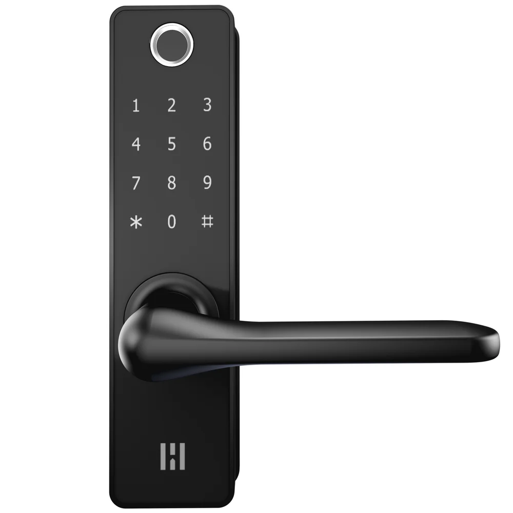 HEIMGARD ELEKTRONISK SMART DØRLÅS M/FINGERAVTRYKKSLESER SORT v:8084387